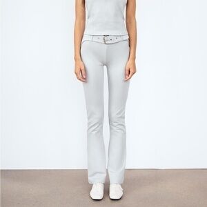 ZARA BELTED FLARED INTERLOCK PANTS